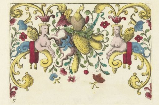 Garland with, among others, two melons