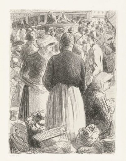 Women with Their Wares on the Market in Pontoise