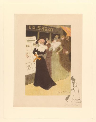 Ladies before the window of gallery Ed. Sagot