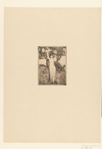 Eve and serpent in paradise