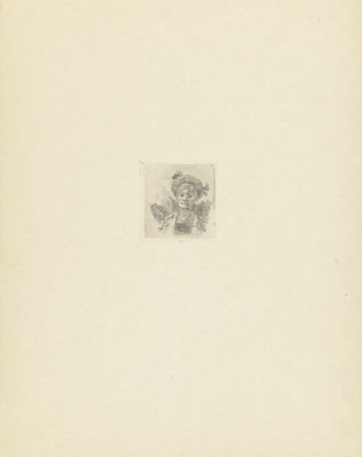 Bust of a woman with hat