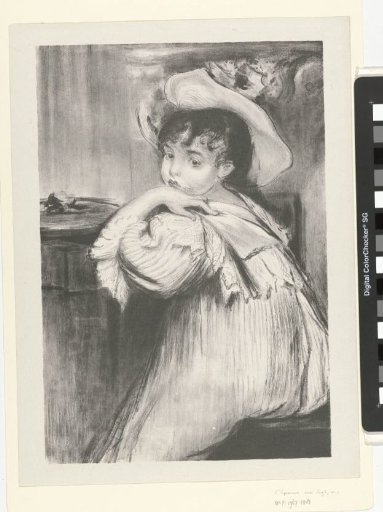 Seated girl with hat