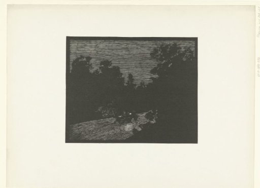 Landscape with a Carriage Drawn by a Horse at Night