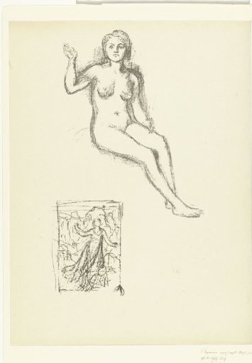 Seated Naked Woman and Woman in a Landscape