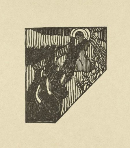 Illustration with the Carrying of the Cross of Christ and Nuns for a Poem in the Poetry Collection Sagesse by Paul Verlaine