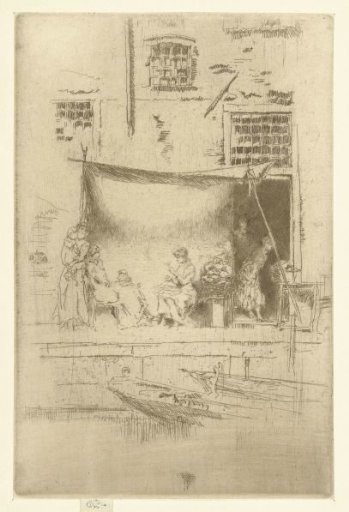 Women Under a Parasol on the Quay