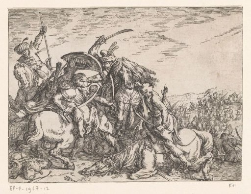 Cavalry fight between Poles and Turks