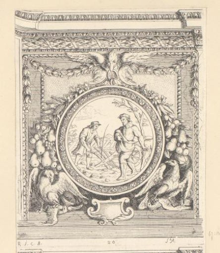 Design for a wall decoration in the Louvre with the theme of October