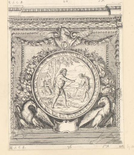 Design for a wall decoration in the Louvre with the theme of August