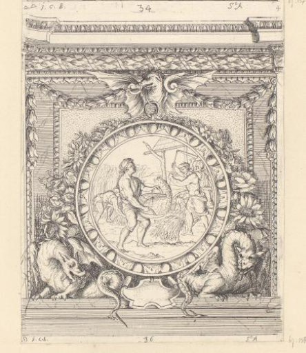 Design for a wall decoration in the Louvre with the theme of July
