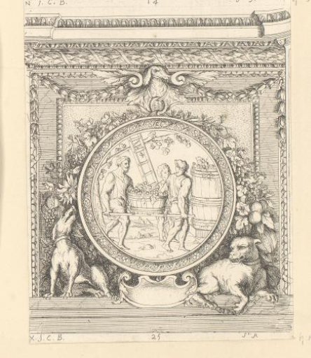 Design for a wall decoration in the Louvre with the theme of September