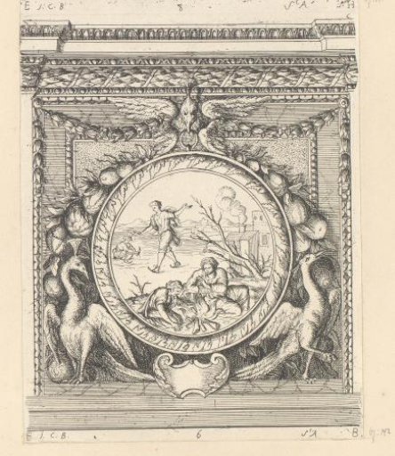 Design for a wall decoration in the Louvre with the theme of January