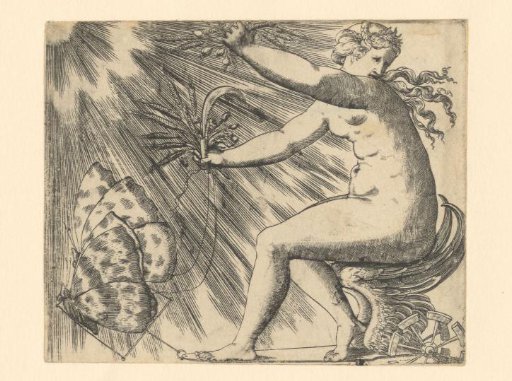 Ceres on a chariot drawn by butterflies