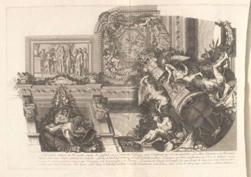 Corner of the ceiling of the Ambassadors' Staircase in Versailles