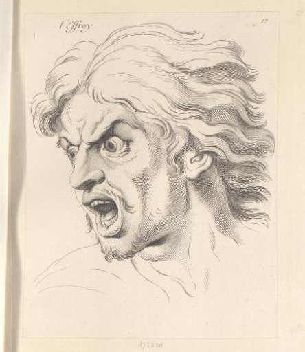 View of a startled man