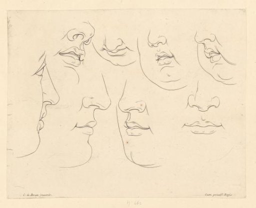 Eight studies of mouths and noses