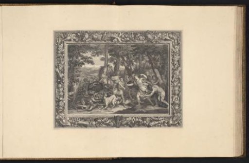 Atalanta and Meleager hunting the Calydonian boar