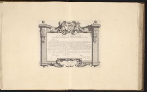 Dedication to Nicolas Lambert in an ornamental frame