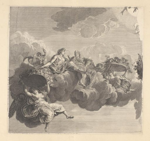 Ceres, Cybele and the followers of Flora on the clouds