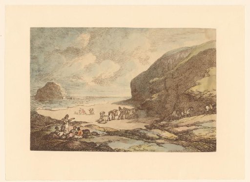 Cove on the beach surrounded by rocks