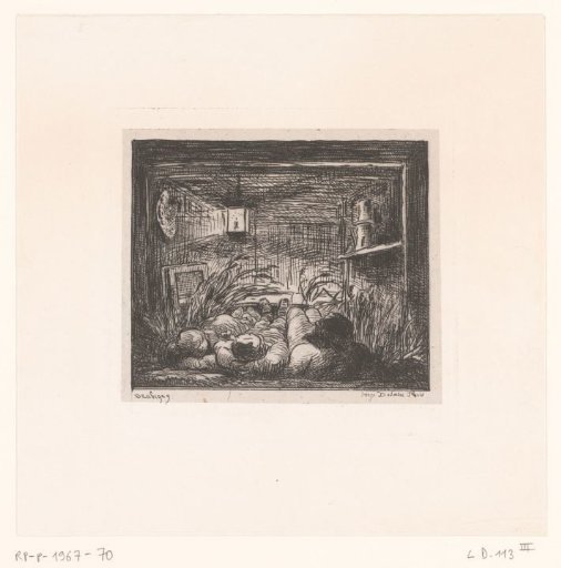 Sleeping men in a cabin