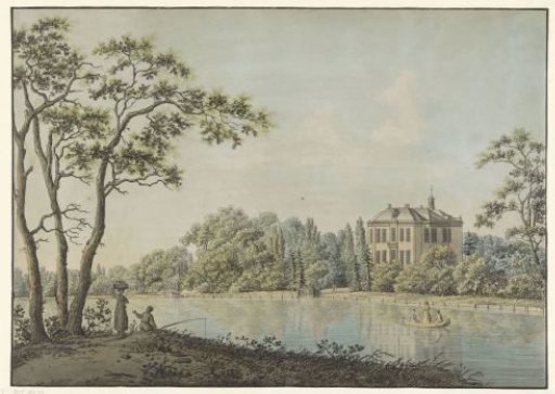View of the house Over Holland with tea pavilion on the Vecht at Nieuwersluis