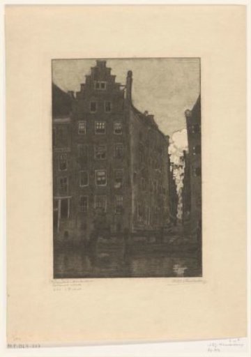 Houses on the Damrak in Amsterdam