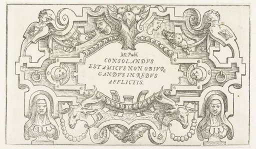 Cartouche with a quotation from Publilius Syrus?