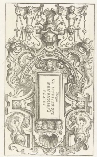 Cartouche with a quotation from Theognis