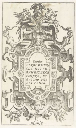 Cartouche with a quotation from Terence