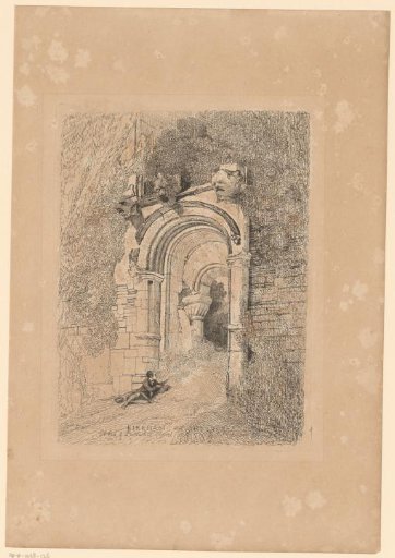 Man Lying by a Gate of the Ruin of the Priory of Kirkham