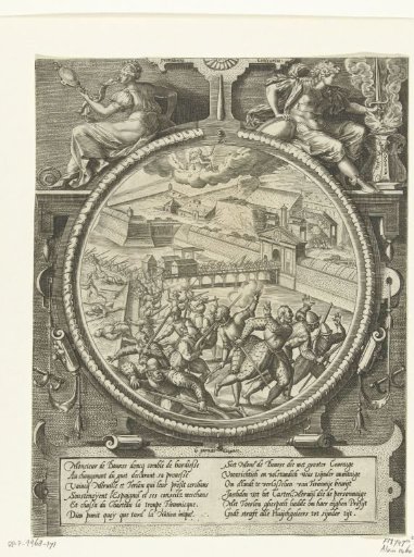 The troops of Bourse drive the German soldiers of Treslong and Merville out of the citadel, 1577