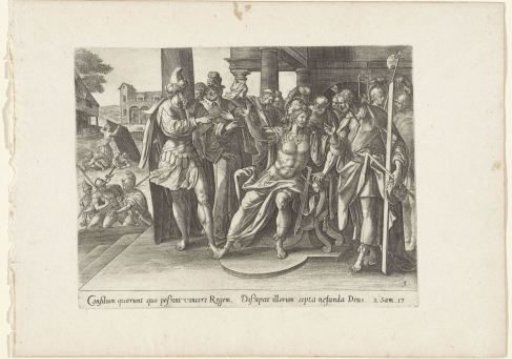 Ahithophel and Hushai with Absalom