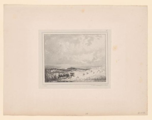Hilly landscape in sunlight