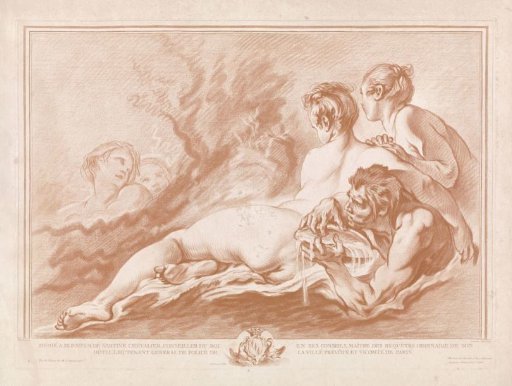 Allegorical figures in the sea