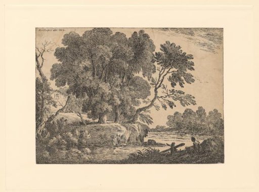 Landscape with a figure by the water
