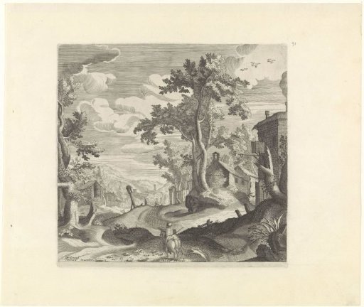Landscape with two hunters