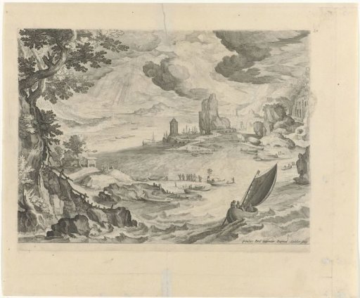 Coastal Landscape with a Sailing Ship