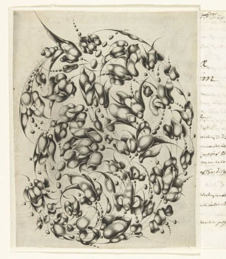 Goldsmith's bouquet with stylized flowers and leaves