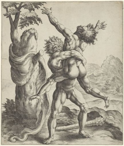 Hercules wrestling with Antaeus