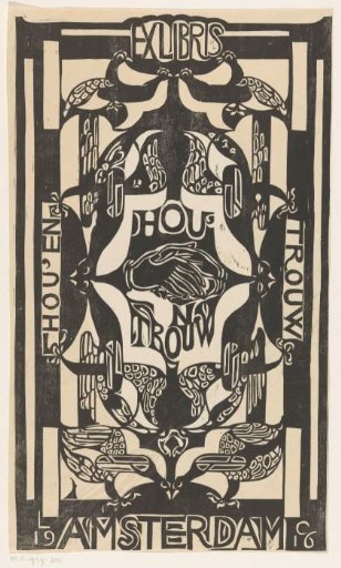 Ex libris of the society Hou'en Trouw