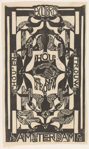 Ex libris of the society Hou'en Trouw