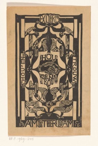 Bookplate of the association Hou'en Trouw