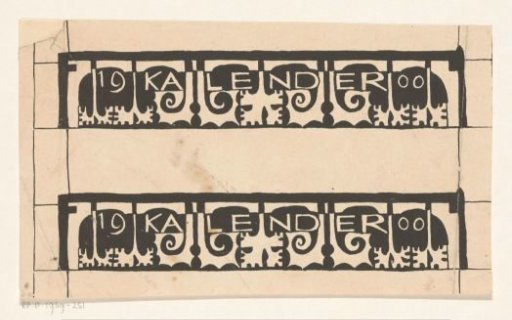 Two designs for border of calendar 1900