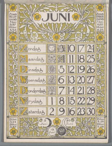 Calendar Page June 1900
