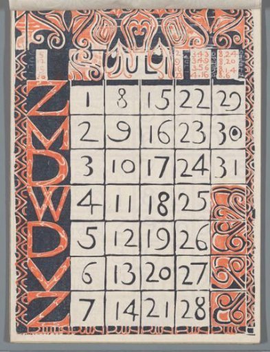 Calendar Page July 1900