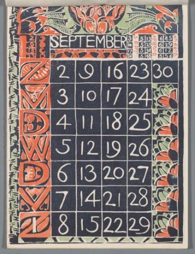 Calendar page September 1900