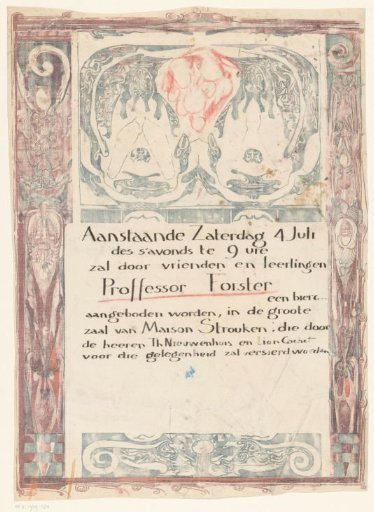 Announcement of a meeting in honor of Prof. J. Förster at Maison Stroucken