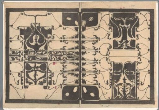 Cover with stylised plant motifs