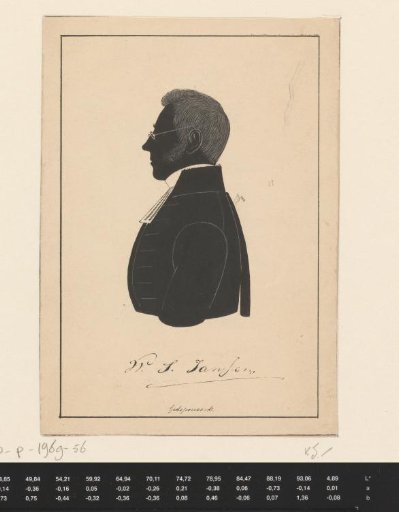 Silhouette portrait of Willem Stroes Jansen